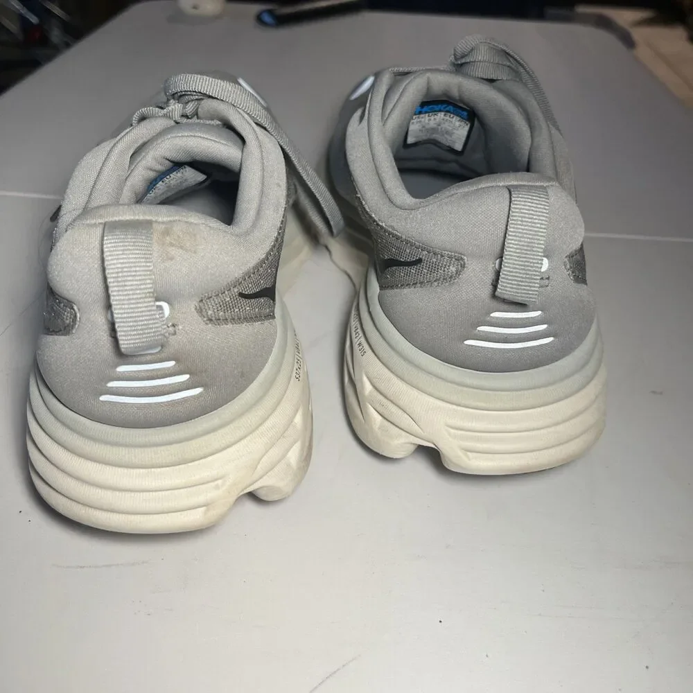 Mens Pre-owned Gray Hoka One One Bondi 8 Running Shoes Size 9 2E Minimal Wear